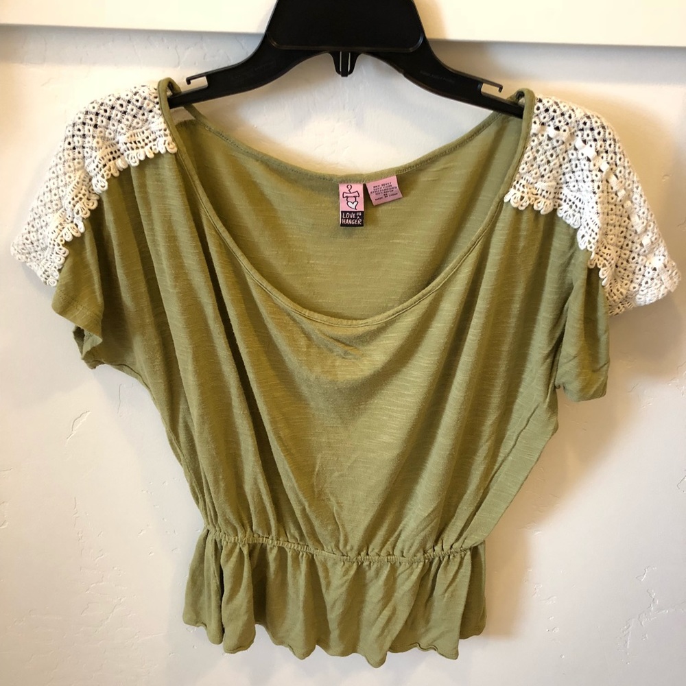 Nordstrom Green Too with Crochet Detail